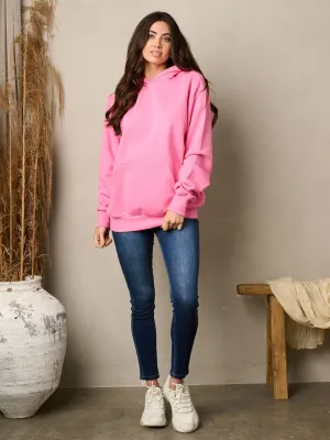 WOMEN'S LONG SLEEVE FRONT POCKETS PULLOVER HOODED SWEATER
