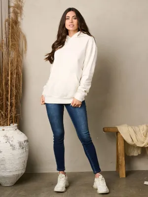 WOMEN'S LONG SLEEVE FRONT POCKETS PULLOVER HOODED SWEATER
