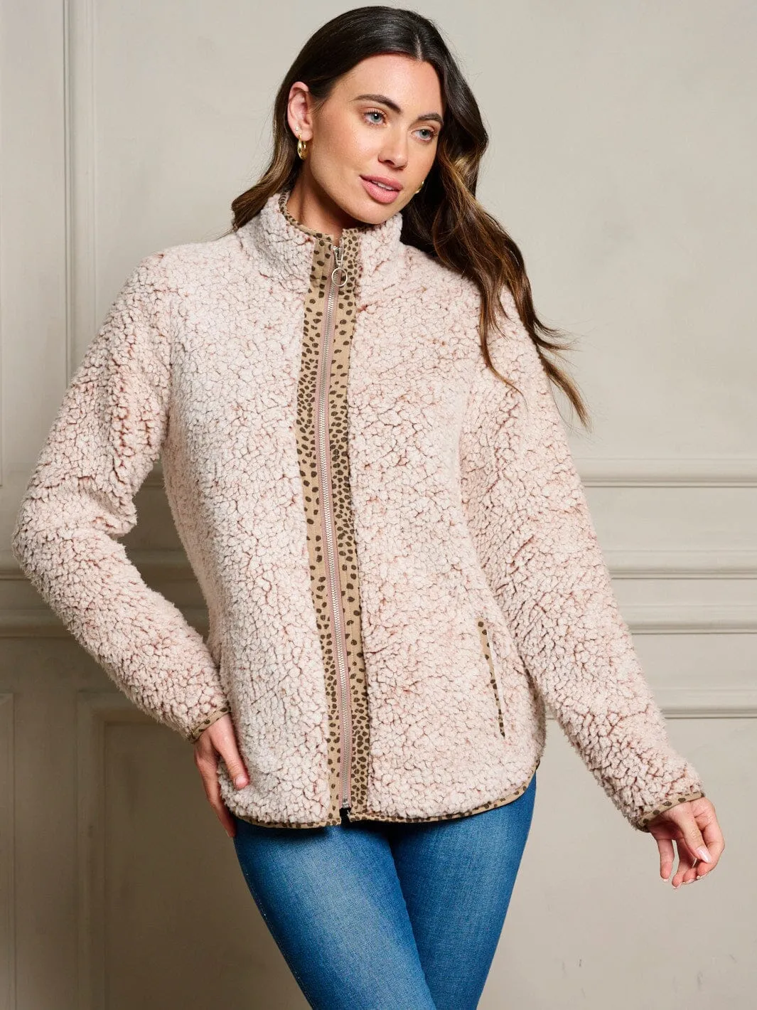 WOMEN'S LONG SLEEVE POCKETS ZIP UP JACKET