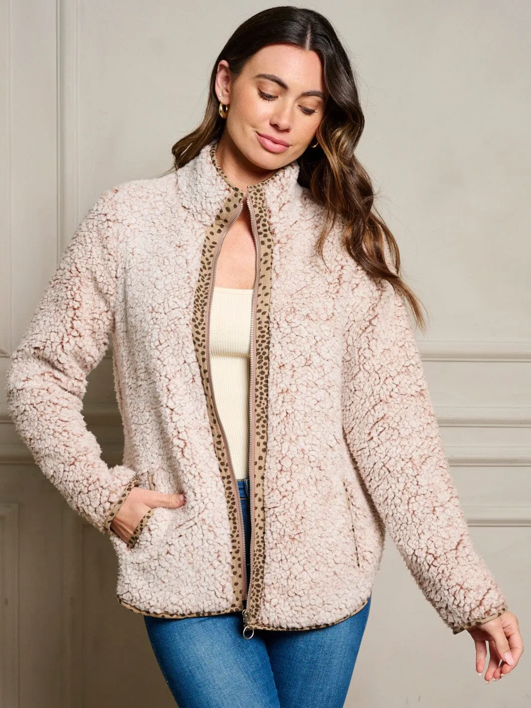 WOMEN'S LONG SLEEVE POCKETS ZIP UP JACKET