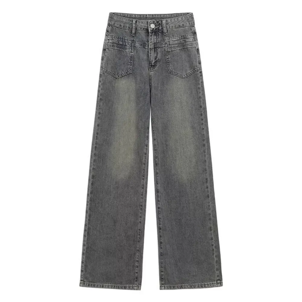 Women's Multi-Pocket Washed Jeans