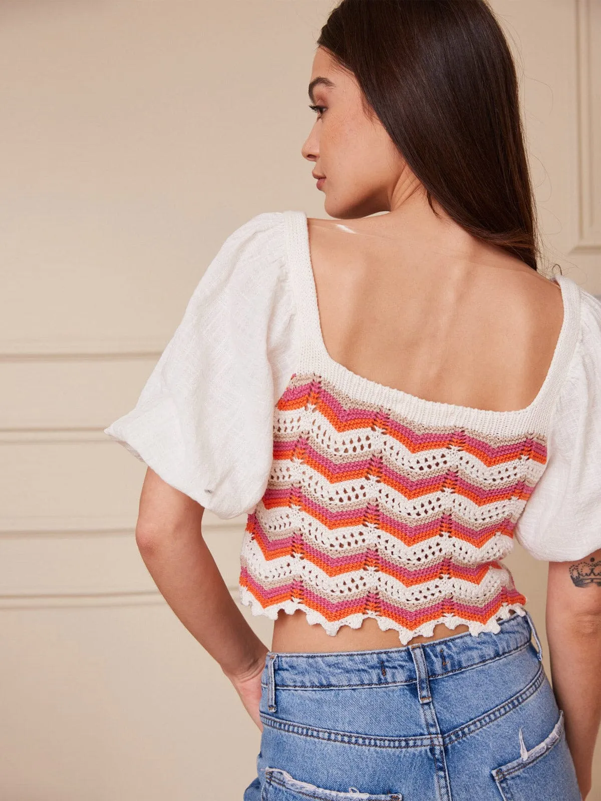 WOMEN'S SHORT SLEEVE MULTI COLOR CROP TOP